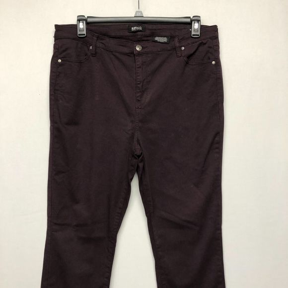 Buffalo David Bitton Women Hanna High Rise Skinny Jeans Size 16 Burgundy B241 20 - Picture 11 of 15